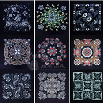 Guizhou Miao Batik crafts coffee table cloth Batik small square tablecloth multi-pattern selection 90*90cm