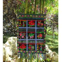 Guizhou old coarse cloth handicrafts Earth weaving crafts coarse cloth painting home decoration painting letter insert