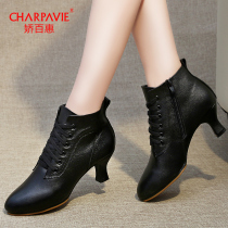 Jiao Pai Hui 2021 Latin Dance Shoes Womens Square Dance Shoes Boots Adult Mid-line Dance Shoes Dance Shoes