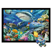 Wooden Puzzle 300500 1000 Pieces Adults Decompression Large Childrens Puzzle Toy Seafront World Fish Group