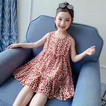 Girls Broken Flowers Dress Dress Summer Dress 2022 New Summer Children Snowspun Dresses Summer Season Tide