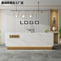 Custom curved cashier Bar Simple modern beauty salon Clothing store bar counter Company front desk reception desk