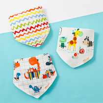 momscare baby saliva towel baby big button bib newborn anti overflow milk milk triangle towel soft scarf