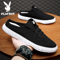 Floral Playboy mens shoes sloth half Trailer Shoes summer Leisure breathable No heel low Help sailboat One foot pedal cloth Shoe