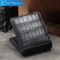 cestbeau slub plaid crocodile leather wallet Short leather wallet whole leather horizontal business nile crocodile belly