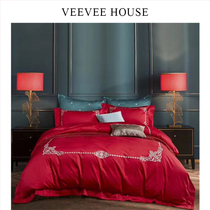 VEEVEE HOUSE silver Tai special cabinet King Princess Classic Embroidered Six Kit Wedding Celebration Grand Red VHJDHQ13