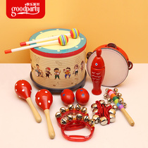 Orff musical instrument combination Baby children percussion sand hammer tambourine rattling drum Early childhood education music toy