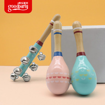Baby sand hammer Bell early education toy hand grip can bite newborn baby sand hammer baby grasp training sand tube