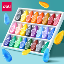 Delei water drop crayon childrens safety non-toxic oil painting stick washable kindergarten baby crayons children crayons not dirty hands 12 colors 24 color oil painting stick graffiti brush coloring pen