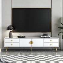 Kaishang Nordic light luxury TV cabinet Coffee table combination set Simple small apartment living room White 1 8 modern floor cabinet