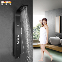 Stainless steel shower screen smart thermostatic surface rain shower shower shower head set household shower
