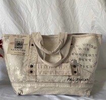 KAPITAL flat field and macro heavy pound washed for old single shoulder bag male and female retro hand differential tote bag