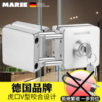 Mary glass door lock Double door sliding door Single open frameless office glass lock Free hole floor latch Shop lock