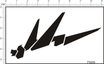 Gundam RX-0 Mourning Banshee(Silhouette of Head Antenna)Logo Metal Sticker(7569)