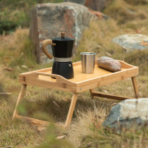 Outdoor folding table table Nanzhu balcony camping table bed table tray table portable storage tea table ultra light