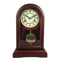 Solid Wood mechanical table clock old-fashioned winding chain clock Chinese European style retro seat clock punctating pendulum pendulum pendulum