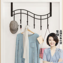 Door rear adhesive hook hanger clothes artifact non-perforated wall shelf bedroom door wall storage coat rack