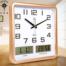 Polaris electronic wall clock Living room bedroom clock Creative mute personality fashion calendar clock Quartz clock Home