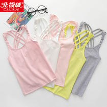 Childrens small vest Summer thin section wear girls  sling bottom wear 9-13 years old girl sleeveless top