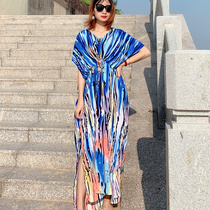 Loose meat cover Plus size long beach skirt Sunscreen swimsuit Outer robe Beach jacket Bikini blouse