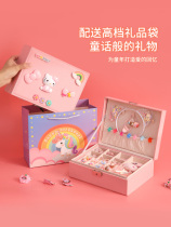 Japanese childrens jewelry box Princess dressing hairclip leather ring set baby cute cartoon jewelry storage box