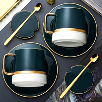 Japanese mug with lid spoon ceramic water cup creative Milk Cup home large capacity couple coffee cup