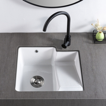 Under-stage basin Laundry basin pool Ceramic laundry sink with washboard embedded balcony Ceramic small size side sink