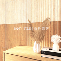  Retro all-ceramic pull groove imitation wood grain tile Kitchen bathroom bathroom wall tile Restaurant background wall grille striped tile