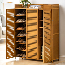 Nanzhu shoe cabinet into the door household solid wood economical multi-layer large capacity dustproof multifunctional special shoe shelf