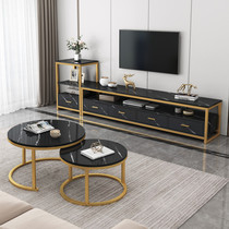 TV cabinet Tea Table Combo Imitation Marble Tattoo Modern Minima Small Family Nordic Wind Light Luxurious Side Cabinet Net Red Suit