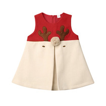 1-5Years Christmas Red Dress Toddler Baby Girls Cartoon Deer
