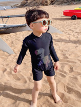Han Fan fashion childrens swimsuit Boys long sleeve one-piece sunscreen quick-drying male baby cute dinosaur holiday swimming suit