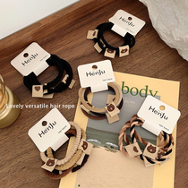 Rubber band tie hair rope female high stretch durable autumn and winter leather cover thick Hairband head rope 2021 new hair accessories