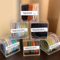 High elastic rubber band women tie hair rope durable head rope 2021 new simple not hurt hair leather case Hairband summer