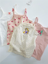 90-150 yards zp Girls Ultra-thin soft cotton Mermaid princess small cherry bow vest Two-piece combination