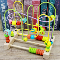 Large digital fruit fun beads wooden childrens boys and girls baby intelligence toys 1-3 years old children beaded