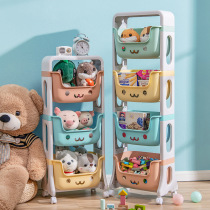 Children's toy storage box wheeled living room baby cute cartoon storage box snacks large capacity finishing storage rack