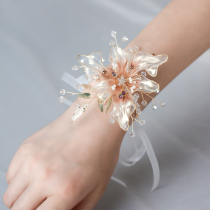 Liquid flower hand flower fairy beauty Korean beaded hand wrist flower bride bridesmaid group bracelet performance party dress accessories