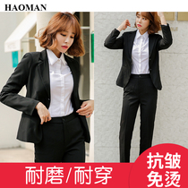 Small blazer women 2021 spring Korean version of loose professional casual black suit working set temperament New