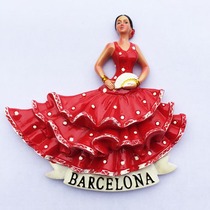  Barcelona Spain Flamenco dance girl tourist souvenir magnet refrigerator sticker collection souvenir