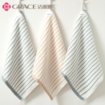 Jie Liya small square towel Hand towel hanging pure cotton face wash household towel Cotton square square childrens towel