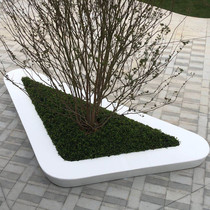 Factory customized garden landscape leisure seat shaped tree pool park community long stool FRP flower pool