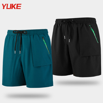 Swimming trunks mens anti-embarrassment mens loose version of quick-drying large size swimsuit mens hot spring flat angle swimming equipment set