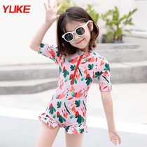 Childrens swimsuit Girls summer one-piece bikini swimwear 2021 new cute baby small medium and large girls swimsuit