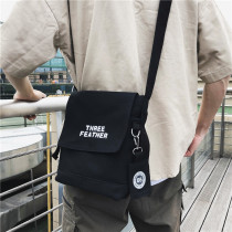 Boys small satchel Han version 100 hitch student single shoulder bag female casual ins minimalist satchel day system canvas backpack