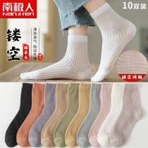 Socks Lady Cute Long Barrel Day Ensemble Thin black and white Spring autumn season full cotton midcylinder Summer pure cotton Ins Chains