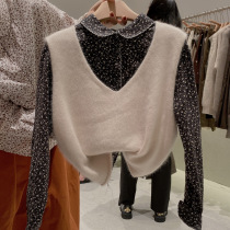 2021 autumn and winter New floral shirt idyllic vintage Joker top 0825 (length 55 bust 105)