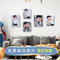 Photo wall decoration non-hole creative personality photo frame hanging wall combination stickers living room wash background one wall photo