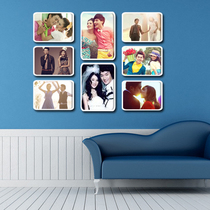 Photo wall decoration Photo frame wall custom staircase photo frame combination Bedroom photo wall free punching modern minimalist