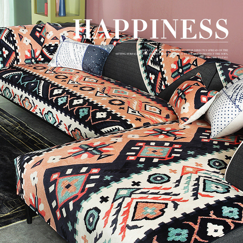 Four seasons Nordic sofa cushion cover universal anti-slip light luxury modern living room simple fashion cartoon new cushion cover